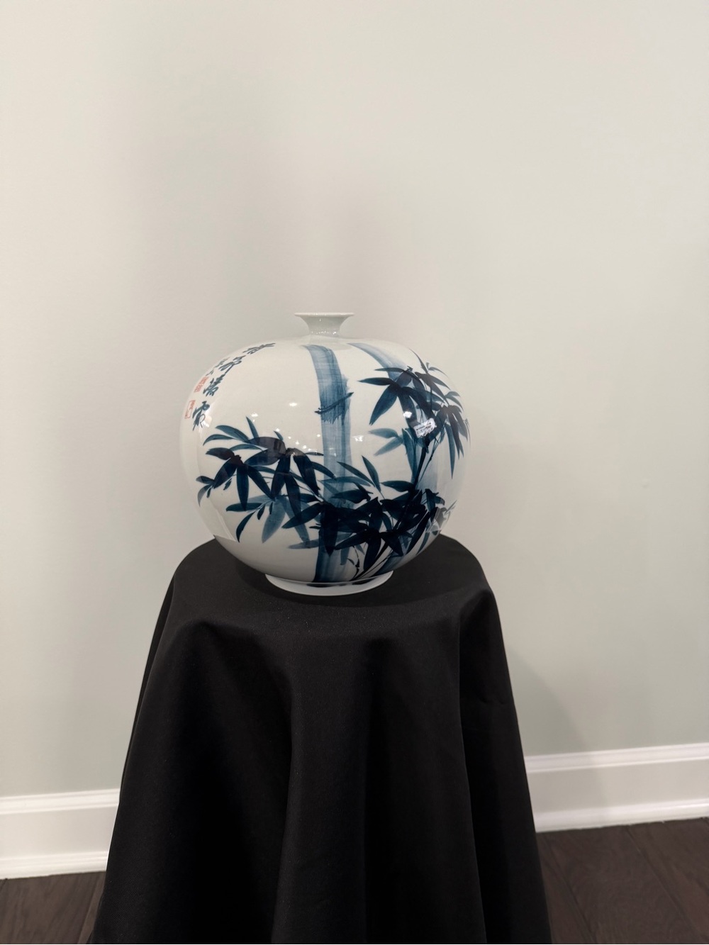 Blue and White Porcelain Bamboo Vase - Home Art